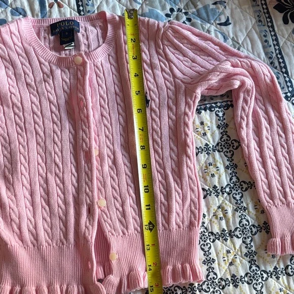 Ralph Lauren Light Pink Cable Knit Sweater Sz5 cotton - Picture 16 of 17